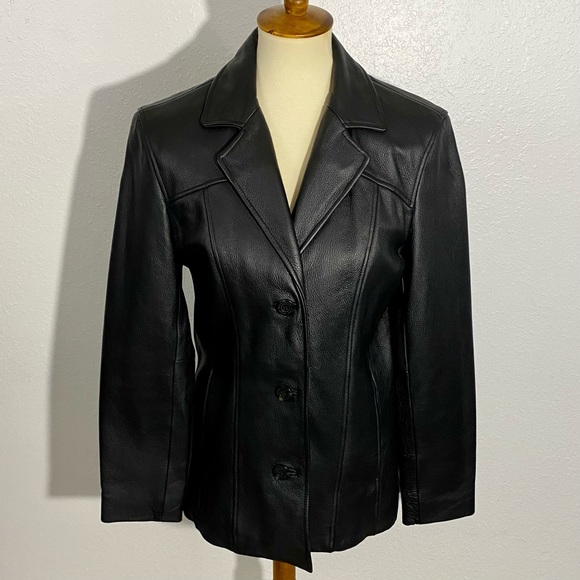 Wilson’s Women’s Black Leather Jacket Size M - Picture 1 of 13